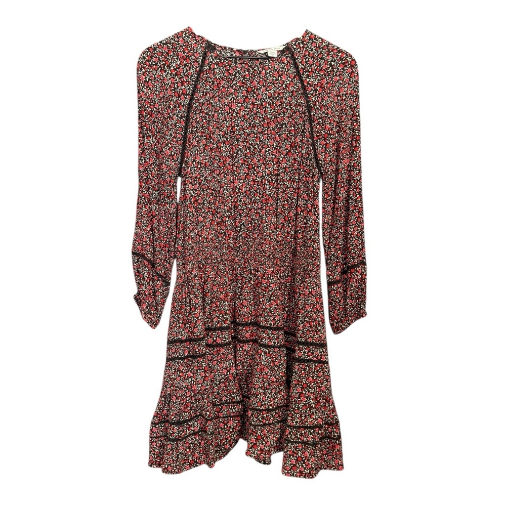American Eagle Floral Black and Red Dress